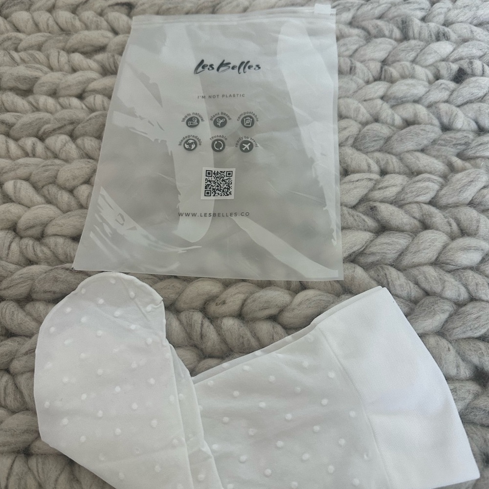 Sheer White Polka Dot anklets by Les Belles